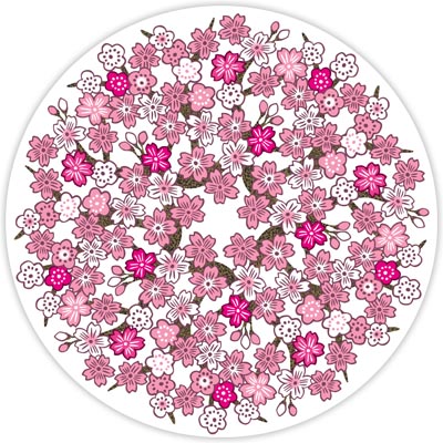 Gruß- und Deko-Karte: japanische Kirschblüte (Hanami)